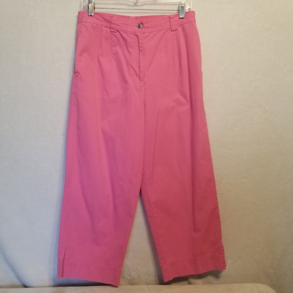 Vtg Pendleton 12 Pants Capri 100% Cotton Bubblegum Pink High Rise Preppy Barbie